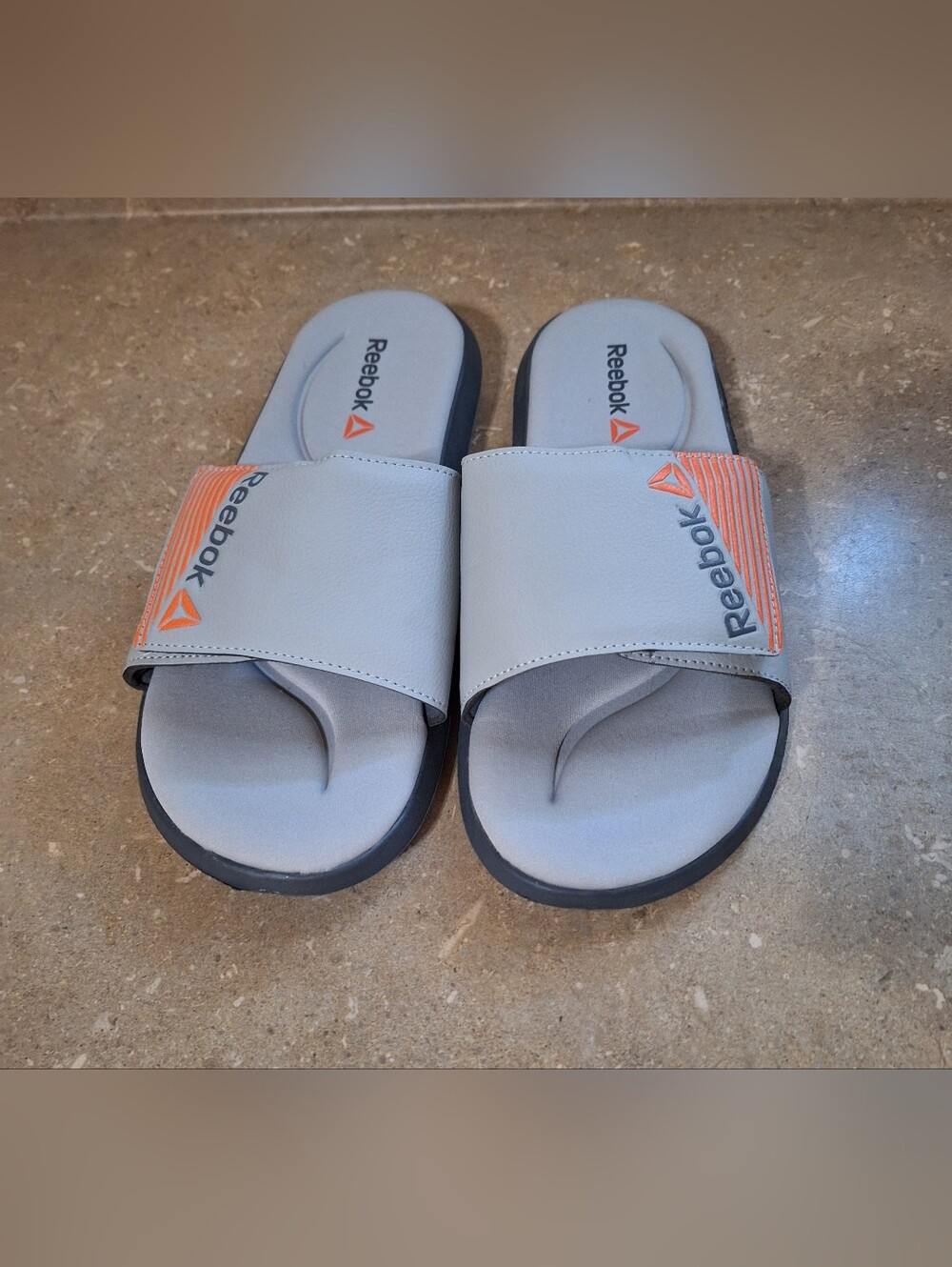 Reebok Gray and Orange Men's Slide Sandals. Like New. Sz 9. $10 - Picture 3 of 5